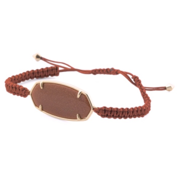 KENDRA SCOTT Elle Bracelet Friendship Macrame Band Bronze Rust GoldStone NWT - Picture 6 of 7